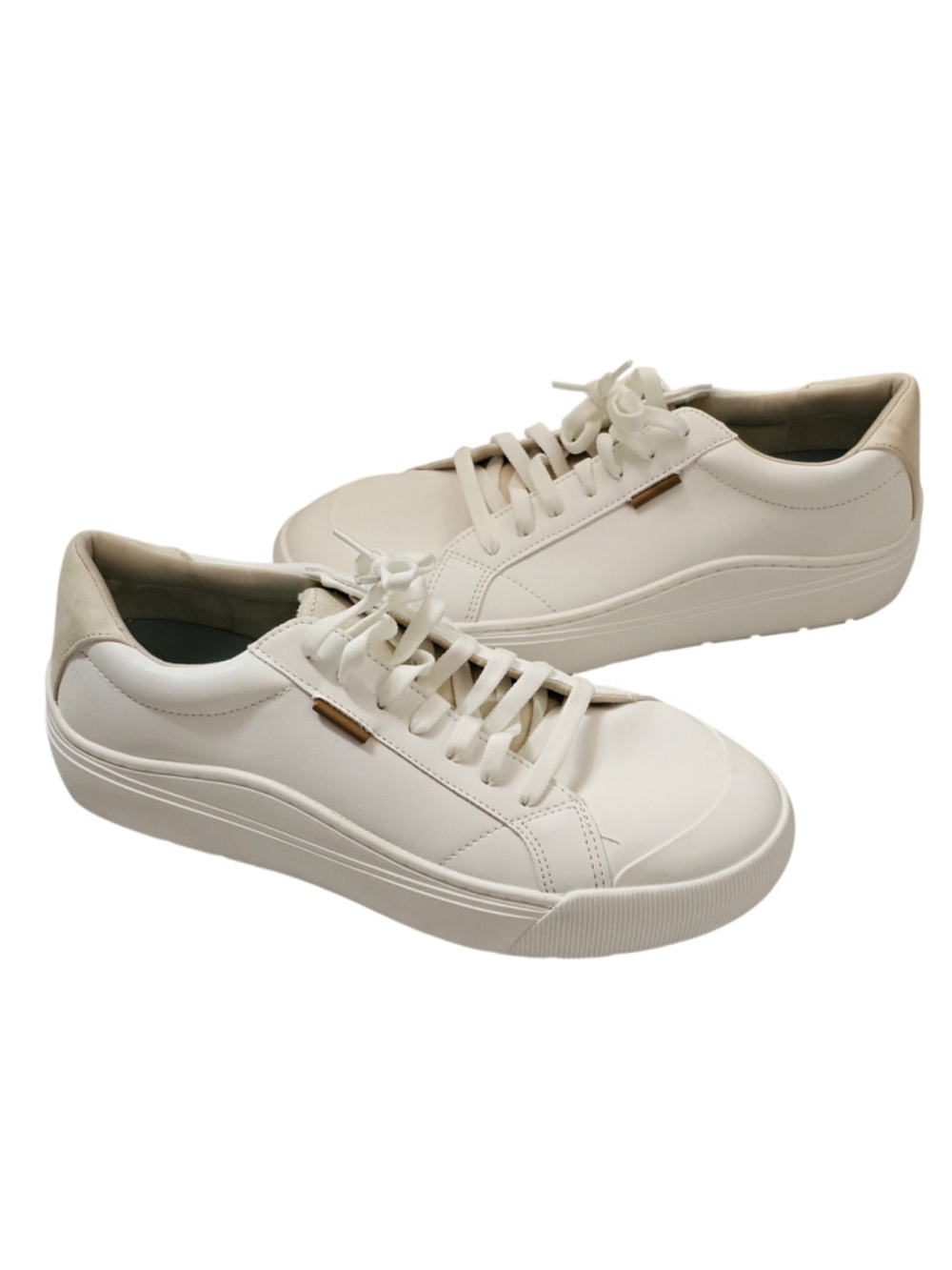 Dr Scholls Time Off Womens 10 Wide White Platform Sneakers Walking Shoes